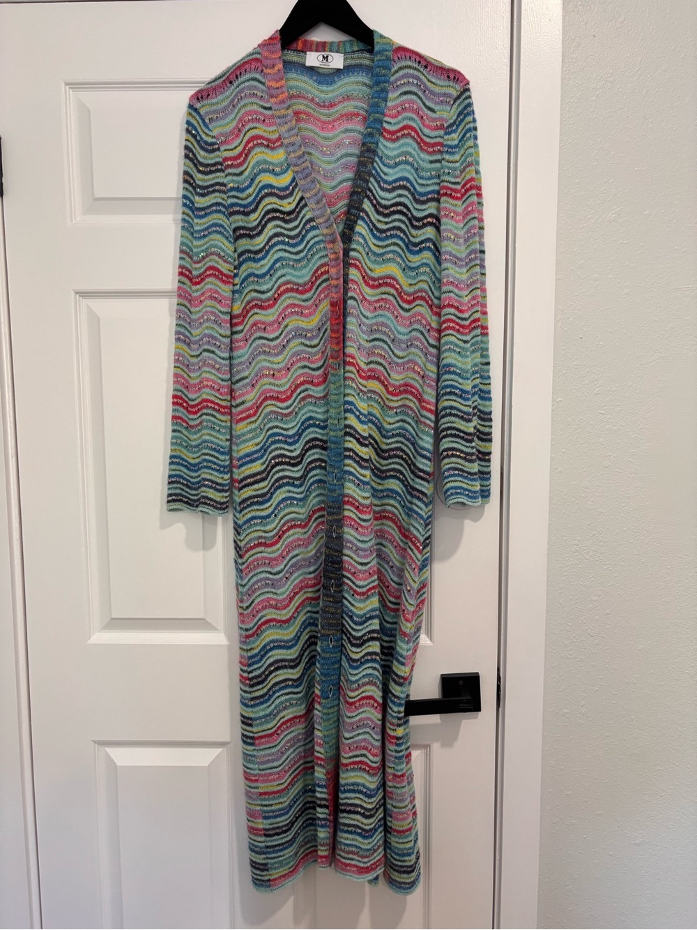 Missoni Multicolor Wave Knit Long Cardigan-NEW